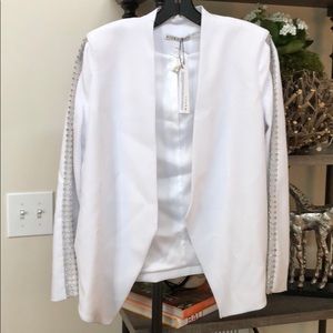 Alice and Olivia White Embellished Jacket Size 4